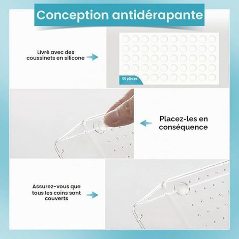 Organisateu Tiroir,Rangement Tiroir,4 Tailles,9 Pack Design Transparent Empible,pour Salle de 9 PCS ORGANISATEUR DE TIROIR (1/5)