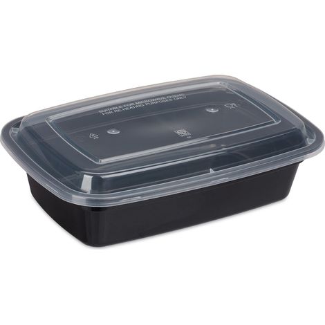 Set di 10 porta pranzo ermetici pratici riutilizzabili cucina 20 x 15 x 5 cm in plastica trasparente 130010692