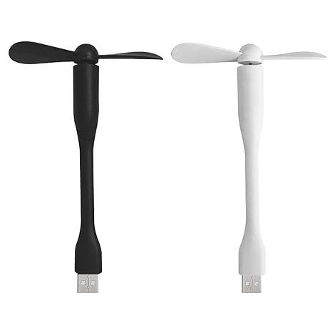 Set di 2 ventilatori USB portatili, ventilatore USB girevole a 360°, ventilatore silenzioso, ventilatore USB portatile ricaricabile (1/5)