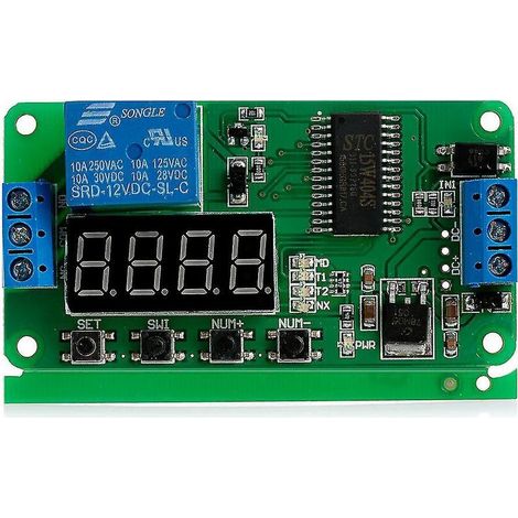 Selbstverriegelndes Multifunktionsrelais 5V/12V DC, Zeitmodul für speicherprogrammierbare Steuerung. (1/4)
