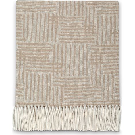 Plaid Misto Cotone 130x170 cm Effetto Cashmere 230 gr/mq Cober Orient Vaniglia