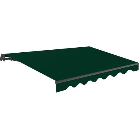 Toldo manual retráctil 4x2,5 Verde Poliéster