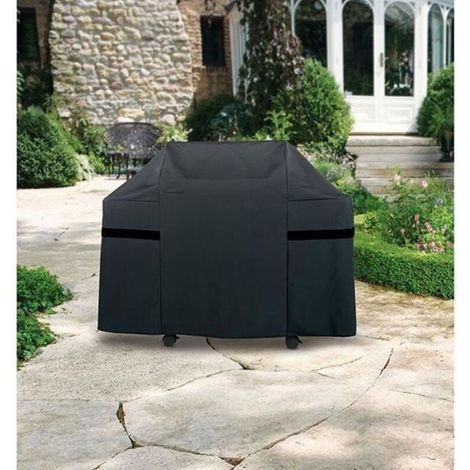 Housse de protection pour Barbecue - - 145x61x117cm - Polyester imperméable - Noir (1/4)