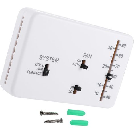 Kit de termostato analógico de calefacción/refrigeración para autocaravanas/para termostatos analógicos Duo-Therm RV / Rango de temperatura: 40 a 90 °F para aire acondicionado y calefacción / Pieza de