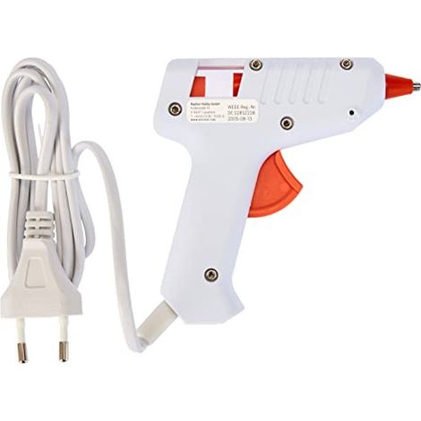 RAYHER HOBBY 3337600 Pistola Colla a Caldo Mini, Pistola Incollatrice, a Bassa Temperatura, Bianco, 11 x 11 cm (1/4)