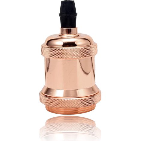 STOEX Vintage Lampenfassung Aluminium E27 Sockel für DIY Wandleuchte Tisch Deckenleuchte (Roségold)