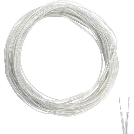 20M Fil Électrique Transparent 2 Fils Flexible PVC Câble Cuivre 28 AWG pour Accessoires Petit Electriques (1/5)