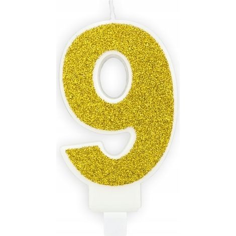 Candela numero 9, oro, 1 pz. (1/2)