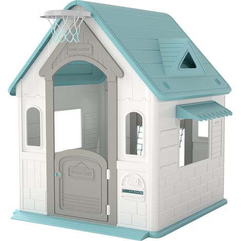 Casetta Bambini 5 en 1 PP Multicolore avec Basket, Anelli, Freccette 132x118x124 cm