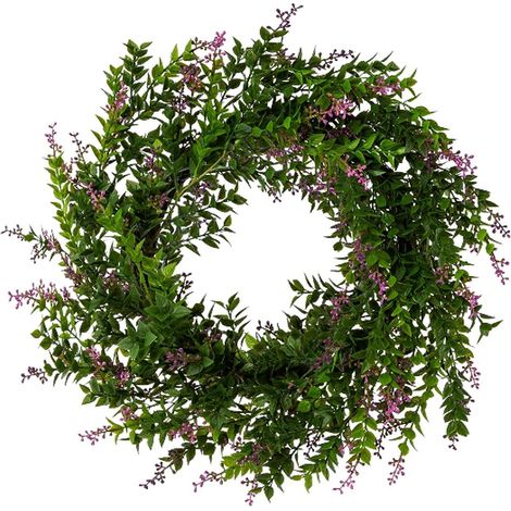 GASPER Miniblattkranz Lila & Grün Ø 61 cm - Kunstblumen