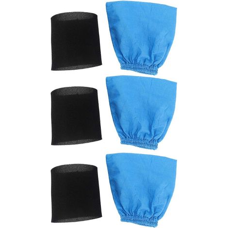 Lot de 3 sacs filtrants textiles en mousse pour aspirateurs Karcher MV1, WD2 et WD3 (usage humide et sec). Pièces détachées pour aspirateurs. (1/5)