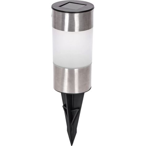 Lampioncino segnapassi Led Tin 0,012W Argento in acciaio con pannello solare IP44 Bianco freddo 6500K con sensore crepuscolare Aigostar (1/3)