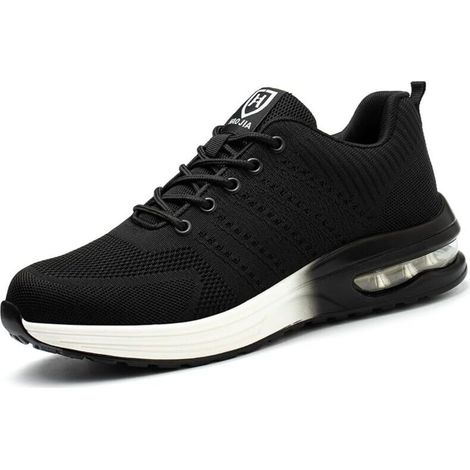 Scarpe antinfortunistiche con puntale in acciaio da uomo e da donna, leggere e comode, antiscivolo e indistruttibili, con ammortizzazione ad aria, taglia 38 -Crezuo