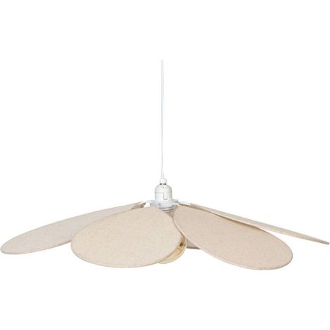 – Suspension pétales en métal et coton beige D 72 cm – Hauteur 118 cm – Compatible E27 – Longueur câble 100 cm ajustable (1/5)