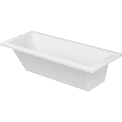 Baignoire Duravit D-Code rectangulaire 1600x700 mm, avec un dossier, en Acrylique sanitaire, blanc