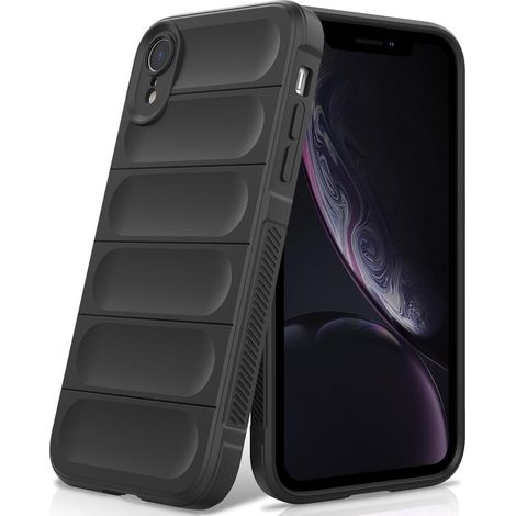 Coque pour iPhone XR, Étui Silicone Liquide Case avec Doublure en Microfibre Anti-Rayures en Fibre et Protection pour Caméra, Noir (1/5)