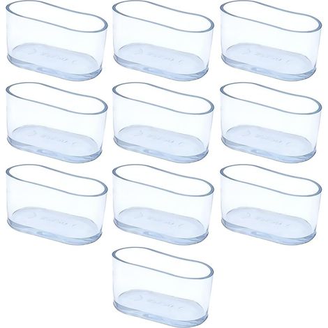 10 Stück ovale, durchsichtige Gummi-Stuhlbeinkappen, kratzfeste PVC-Stuhlbeinschoner, Möbelgleiter, Bodenschoner für Tisch, Stuhl, Schreibtisch (15 x 30 mm)