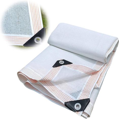Toile d'ombrage blanche, protection solaire 85%, filet de ventilation en maille pour porte de poulailler (Dimensions : 2 x 2,0 m) (1/5)