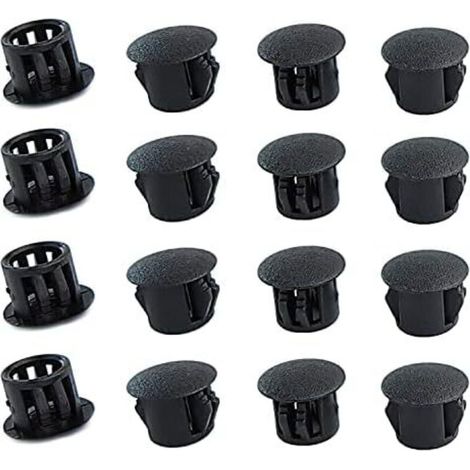 20 Pièces 12mm Bouchons en Plastique Rond, Cache Trou Meuble, Cache Trou Plastique, Noir, Bouchon de Trou de Percage pour Verrouillage Trou Meubles