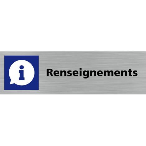 Pictogramme RENSEIGNEMENTS (Q0369).- Plaque aluminium brossé - (1/5)