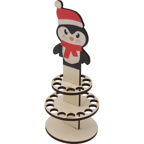 Porte-monnaie de Noël en bois, ornement de bureau, multi-trous, double couche, type C (1/5)