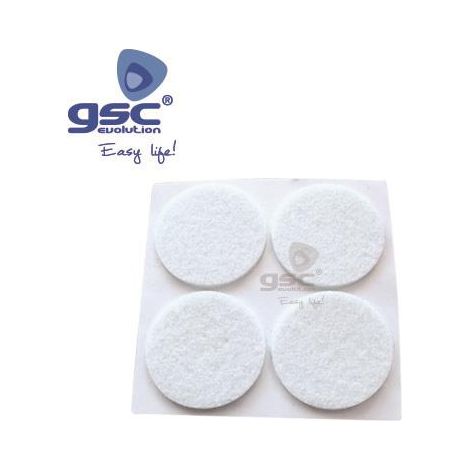Set 4 adesivi rotondi in feltro Ø35mm bianco GSC 003802754