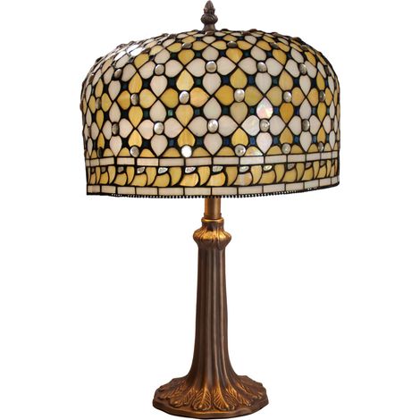 Lampe de table Tiffany avec base d'arbre Queen Series D-30cm