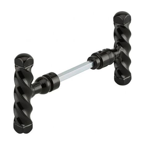 Paire de boutons torsadés pour porte d'entrée, fer, carré 6mm, 1 portée, noir (1/2)