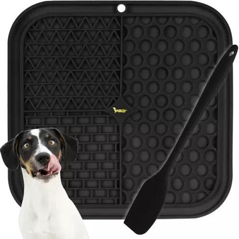 Northix Tappetino antistress Purlov nero 20x20 cm silicone