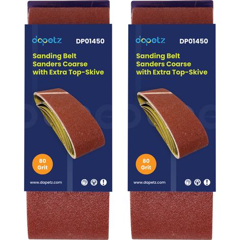 Dapetz ® Sanding Belts 60 x 400mm Aluminium Oxide Abrasive Fabric 80 Grit Compatible with Bosch Sander Grinding Polishing Sharpening Derusting Paint Varnish 10PCS