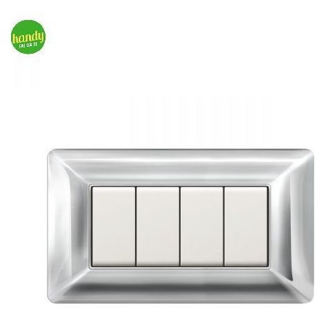 Placca da 4 moduli Easy Elettrocanali in plastica cromo