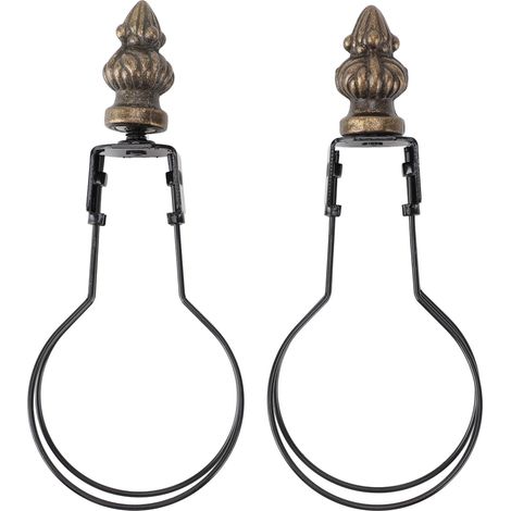 Ortviai 2 x Adaptateur de Douille pour Abat-jour en Métal Noir – Fixation Clip sur Ampoule pour Lampe de Salon ou Chambre