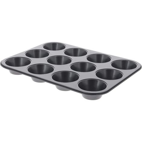 De Buyer Vassoio Rettangolare con stampi Singoli, 4843.00, Acciaio Rivestito Antiaderente, Nero, Lunghezza 34 cm, larghezza 26 cm, altezza 3 cm (1/4)