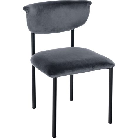Silla de comedor de terciopelo Gambell Gris oscuro