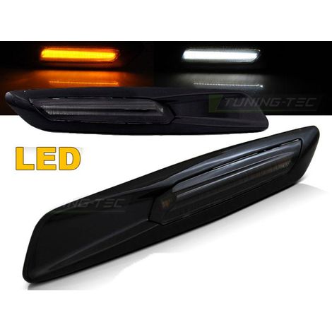 Paire clignotant repetiteur BMW Serie 5 E60 2004 a 2010 Led Noir Glossy Fume-31832256 (1/4)