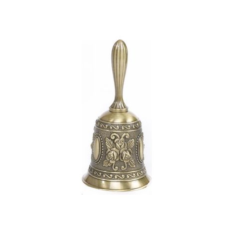 Cloche d'appel à la main en or et en argent, pour artisanat décoration de mariage, alarme, école, église, Bar, hôtel, polyvalent, Vintage（bronze）