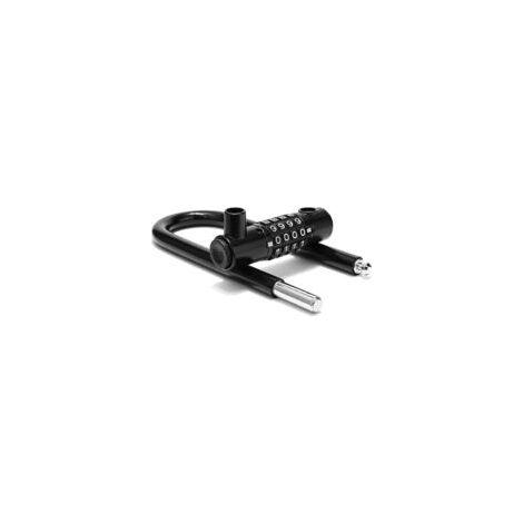 Lucchetto a combinazione a U a 4 posizioni, anello di chiusura lungo 18,5 cm con blocco resettabile, lucchetto impermeabile estensibile per bici da fitness, lucchetto per cassetta degli attrezzi - ner