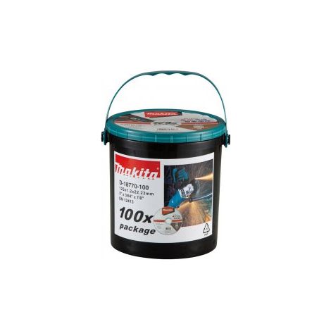 Disco de corte de acero inoxidable MAKITA 125x1,2x22,23 mm, 100 piezas D-18770-100