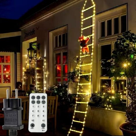 Babbo Natale su scala luminosa a LED per decorazioni natalizia luci calda fredda (1/5)