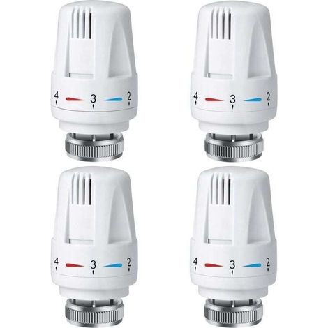 4 PCS Tête Thermostatique Radiateur, Tête Thermostat Radiateur TRV M30 x 1,5, Vanne Thermostatique Radiateur, Vannes de Radiateur de Radiateur pour Système de Chauffage pour Maison et Bureau (1/4)