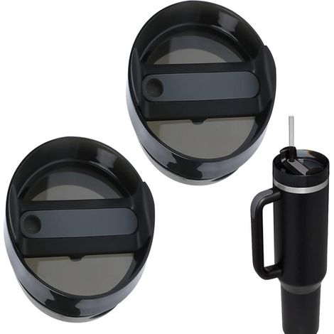 Tapas de repuesto de 1,2 L para vasos Stanley, resistentes a salpicaduras y derrames, funda reutilizable para vasos Stanley y otros vasos de café (negro mate).