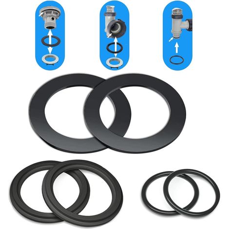 6Pcs Rubber Washers with O-Ring Replacement Pool O-Ring Rubber O-Rings for Pool Valves 10745 10262 10255 (1/5)