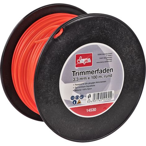 Motorsense Freischneider Mähfaden Trimmerfaden 3,3mm-100m rund Nylon Signalfarbe (1/2)