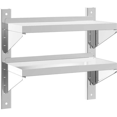 Maison Exclusive - Wandregal mit 2 Böden 50x23,5x48 cm Silbern Ed
