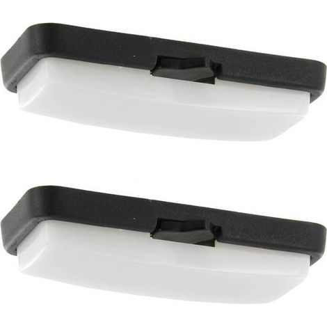 Oc-Pro – Plafonnier rectangulaire blanc lot de 2 – Dimensions 117 x 50 x 23 mm – Interrupteur ON/OFF – Compatible avec lampe C5W