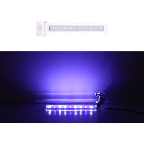 Lámpara LED sumergible para acuario de 20 cm (8 pulgadas), azul y blanca, con clip. (1/5)