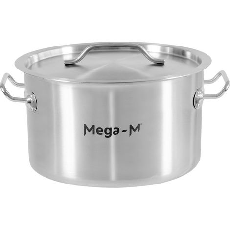 Marmite basse de restauration avec couvercle Mega-M Standard 12 l diam. 30 cm x h 18 cm N (1/5)