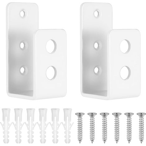 2 Pièces Supports de Porte Barre de Sécurité en Acier en Forme de U, pour 2 x 4 Bois pour Renforcement des Portes de Sécuritét, avec Vis