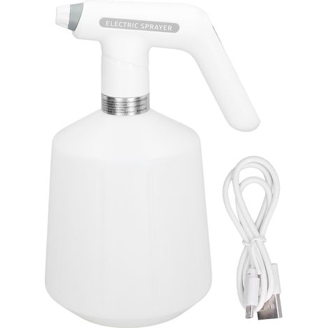 Aspersor eléctrico automático para césped (2,5 l), recargable por USB, fabricado en ABS y HDPE, con cabezal giratorio, para jardín. Capacidad: 2000 mAh. (1/5)