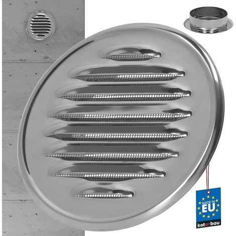 KOTARBAU - Lüftungsgitter - Rund - Edelstahl - 100 mm - Mit Schraubflansch - Schützt vor Insekten (1/5)